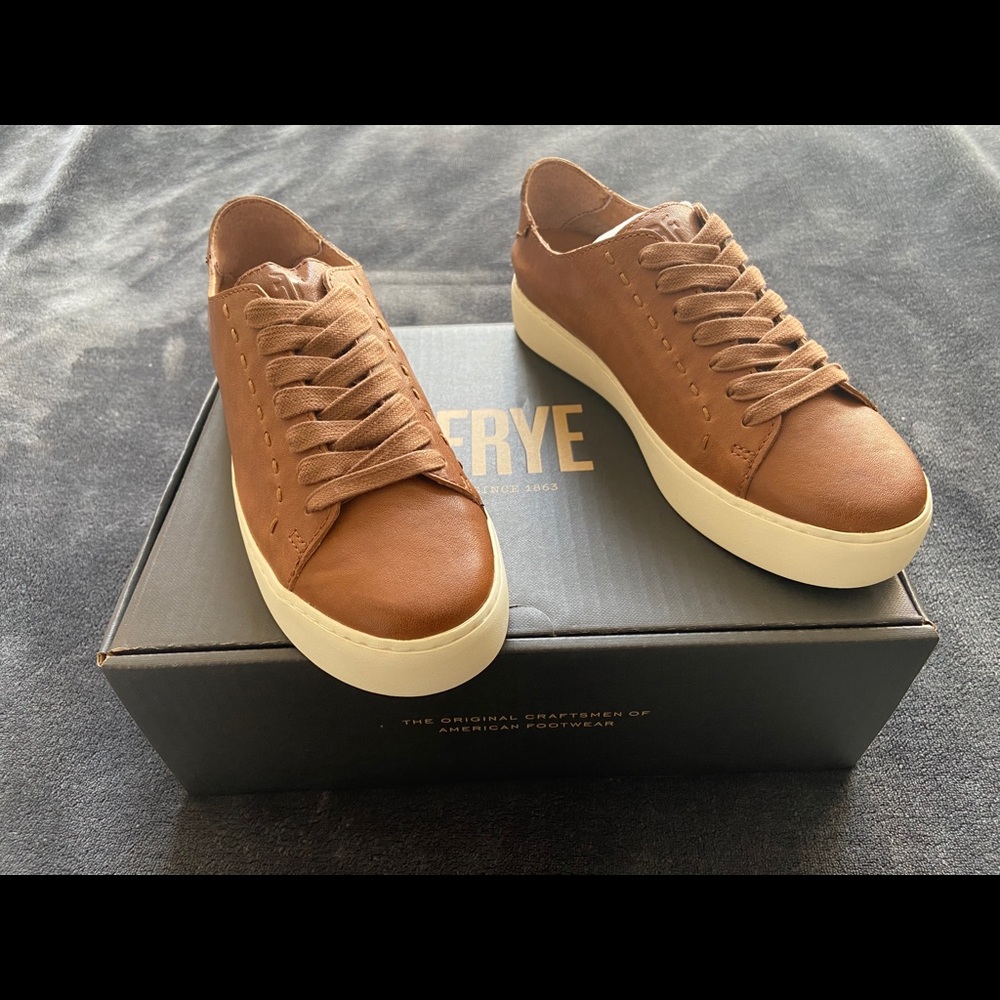 NEW Frye Lena Low Lace leather sneakers